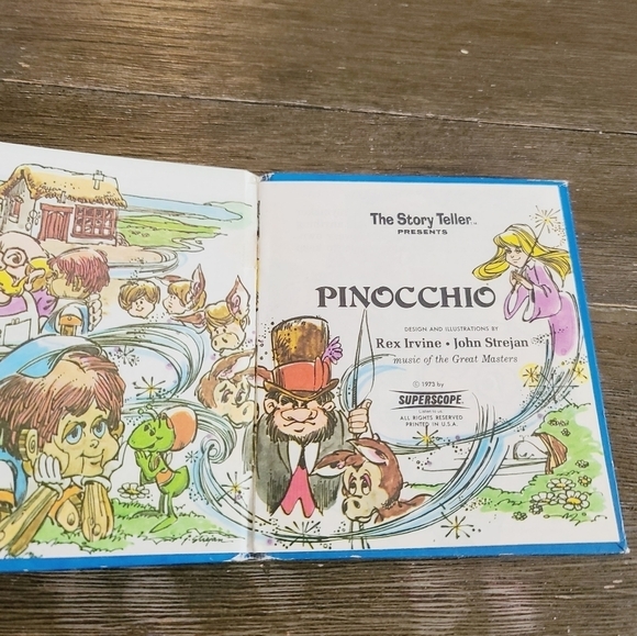 Vintage 70s Pinocchio Children's Picture Book - Picture 6 of 9